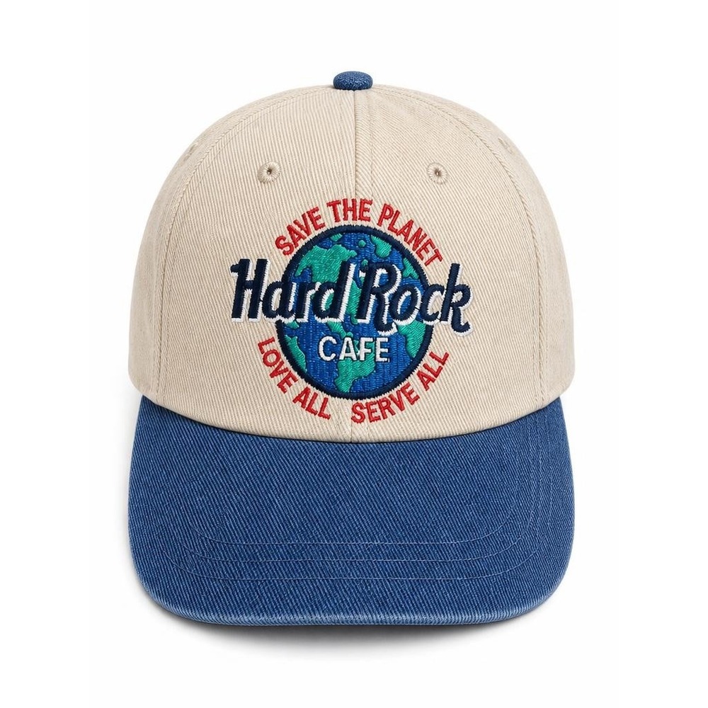 Hard Rock Cafe Phoenix Hat Save The Planet Vintage Snapback Khaki Blue Denim